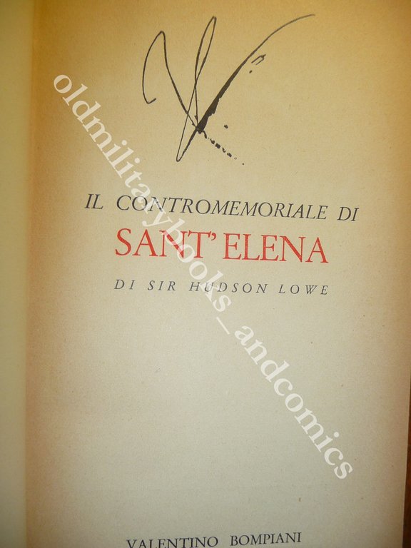 IL CONTROMEMORIALE DI SANT'ELENA (1830) HUDSON LOWE