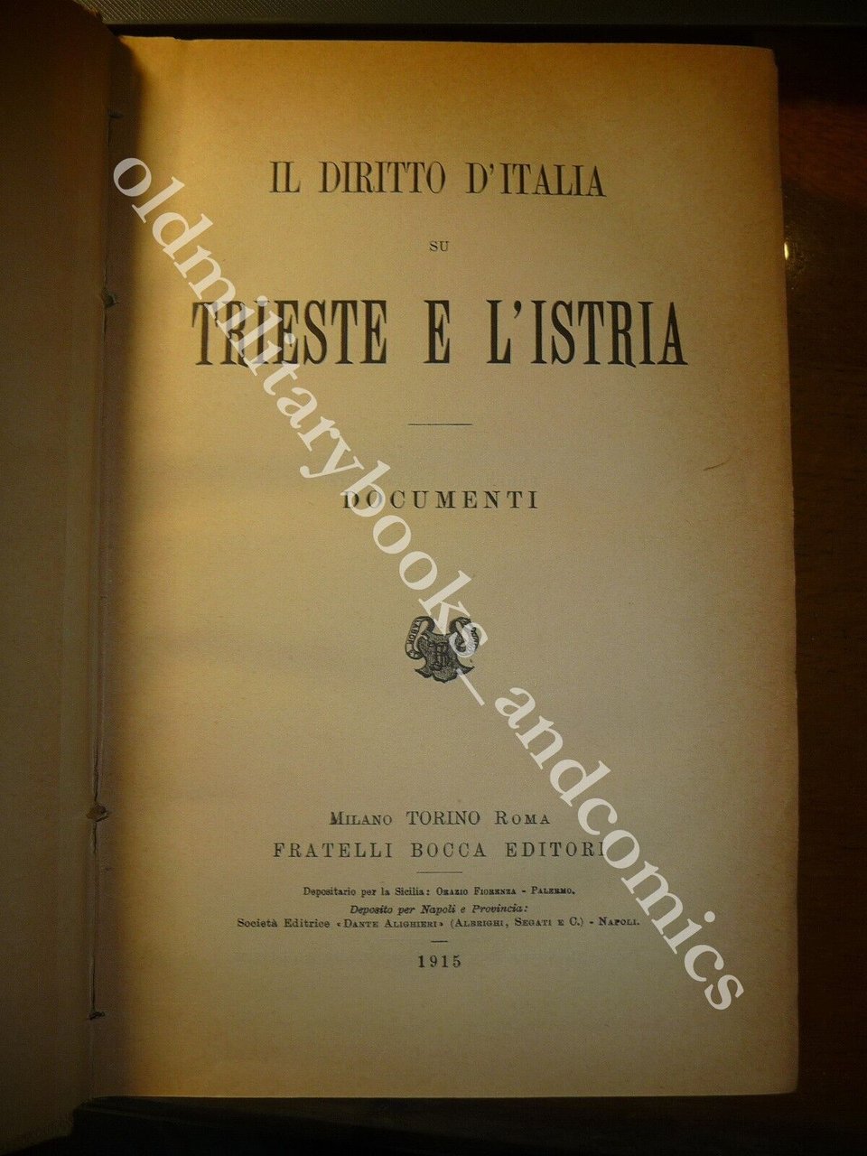 IL DIRITTO D'ITALIA SU TRIESTE E L'ITALIA DOCUMENTI AA.VV