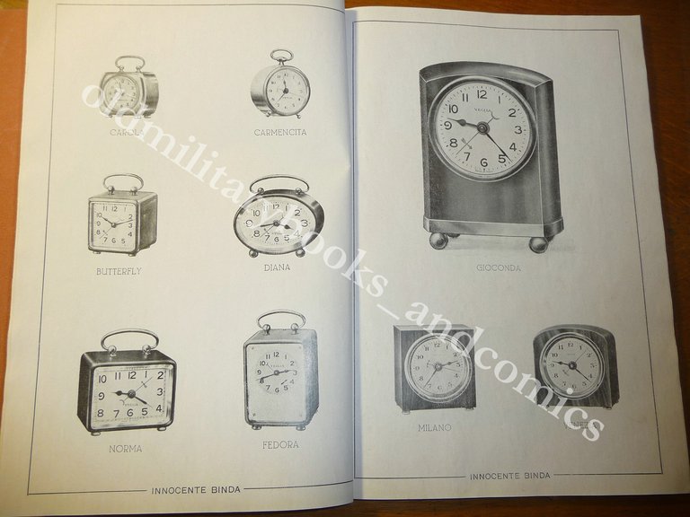 INNOCENTE BINDA OROLOGI SVEGLIE PENDOLI CATALOGO INIZI 1900