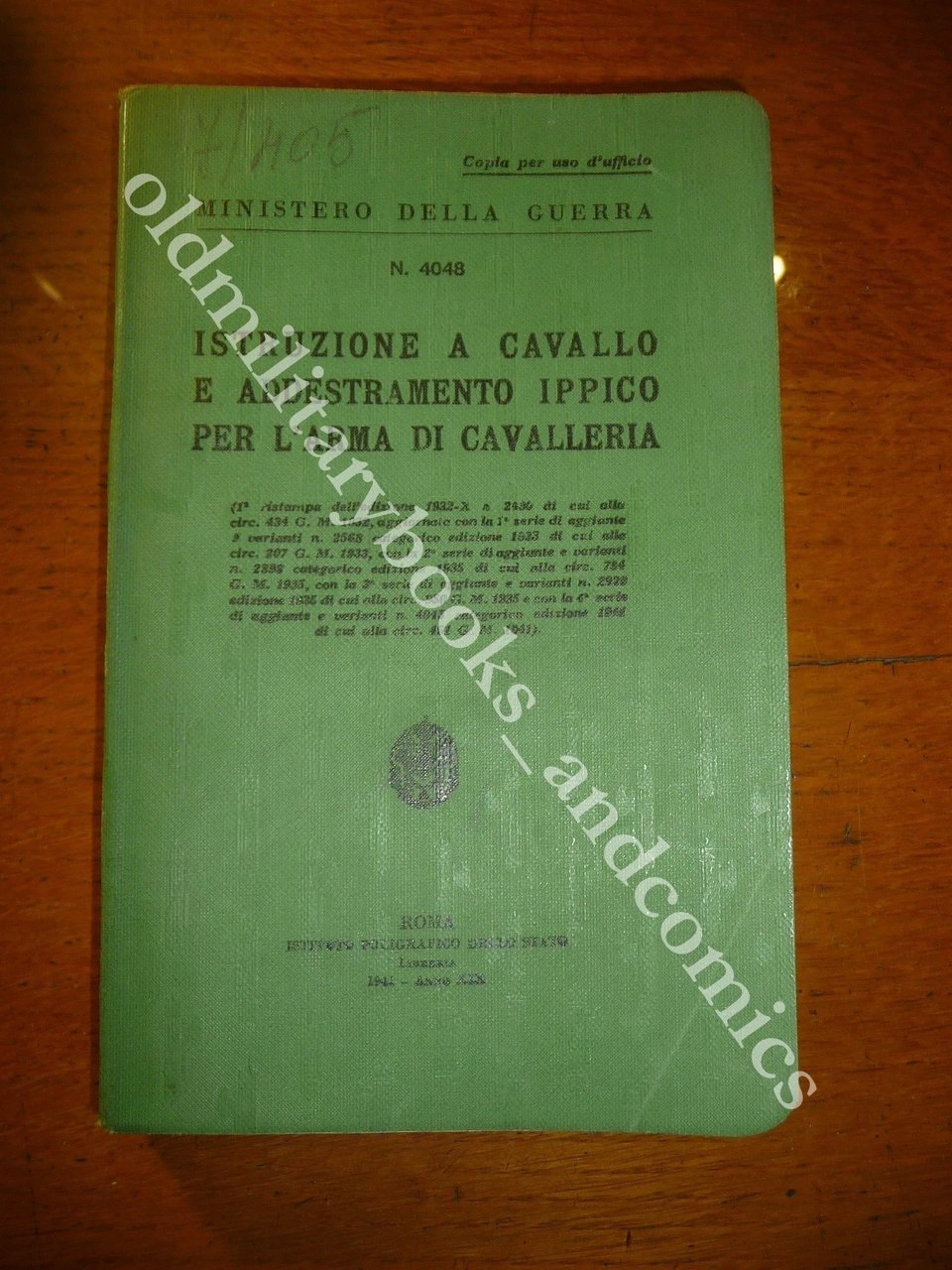 ISTRUZIONE A CAVALLO E ADDESTRAMENTO IPPICO PER L'ARMA DI CAVALLERIA …