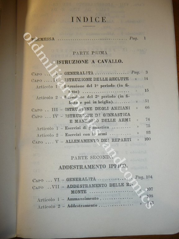 ISTRUZIONE A CAVALLO E ADDESTRAMENTO IPPICO PER L'ARMA DI CAVALLERIA …