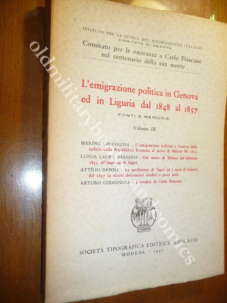 L'EMIGRAZIONE POLITICA IN GENOVA ED IN LIGURIA DAL 1848 AL …