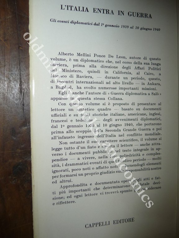 L'ITALIA ENTRA IN GUERRA ALBERTO MELLINI PONCE DE LEON