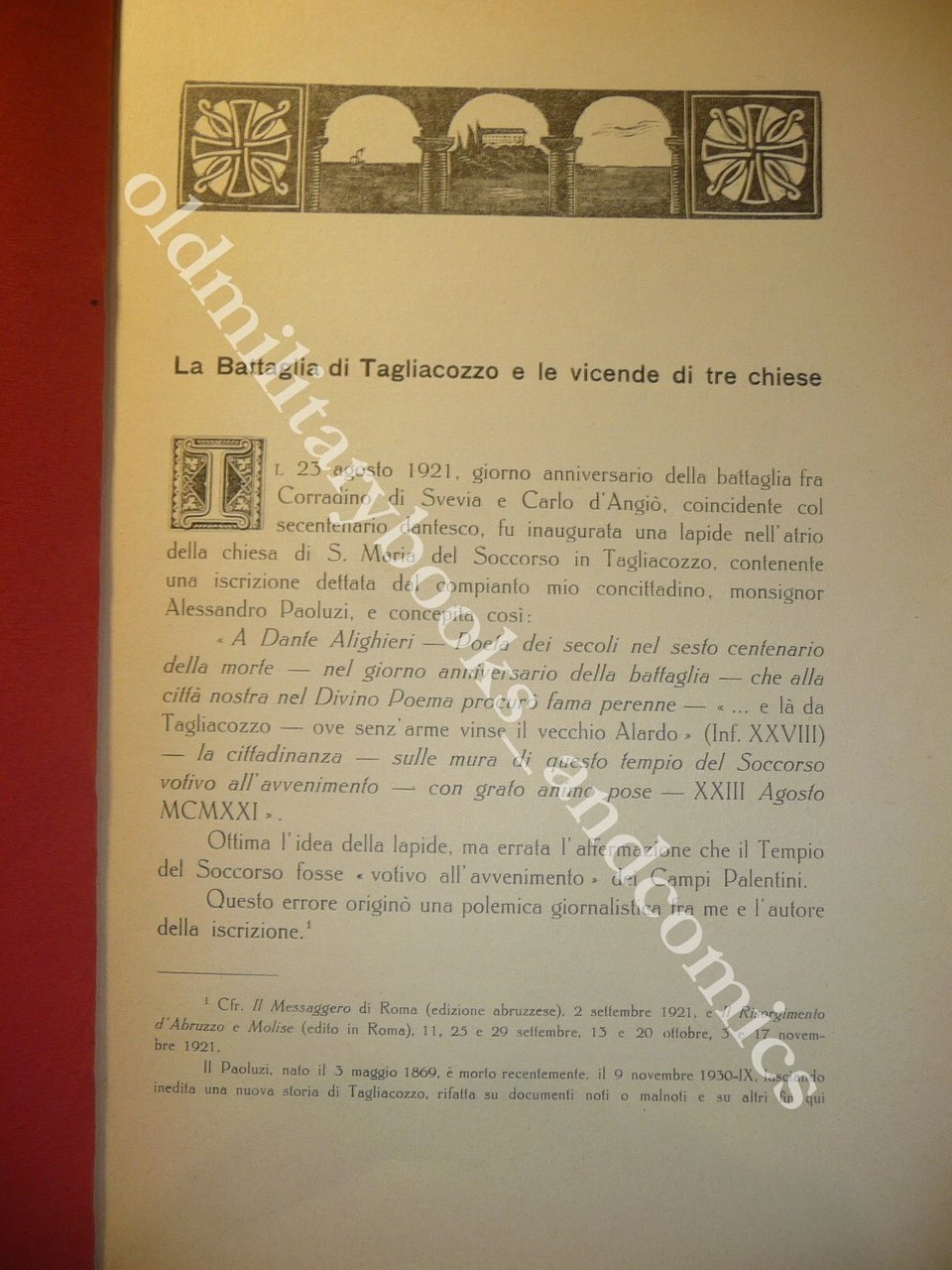 LA BATTAGLIA DI TAGLIACOZZO E LE VICENDE DELLE TRE CHIESE …
