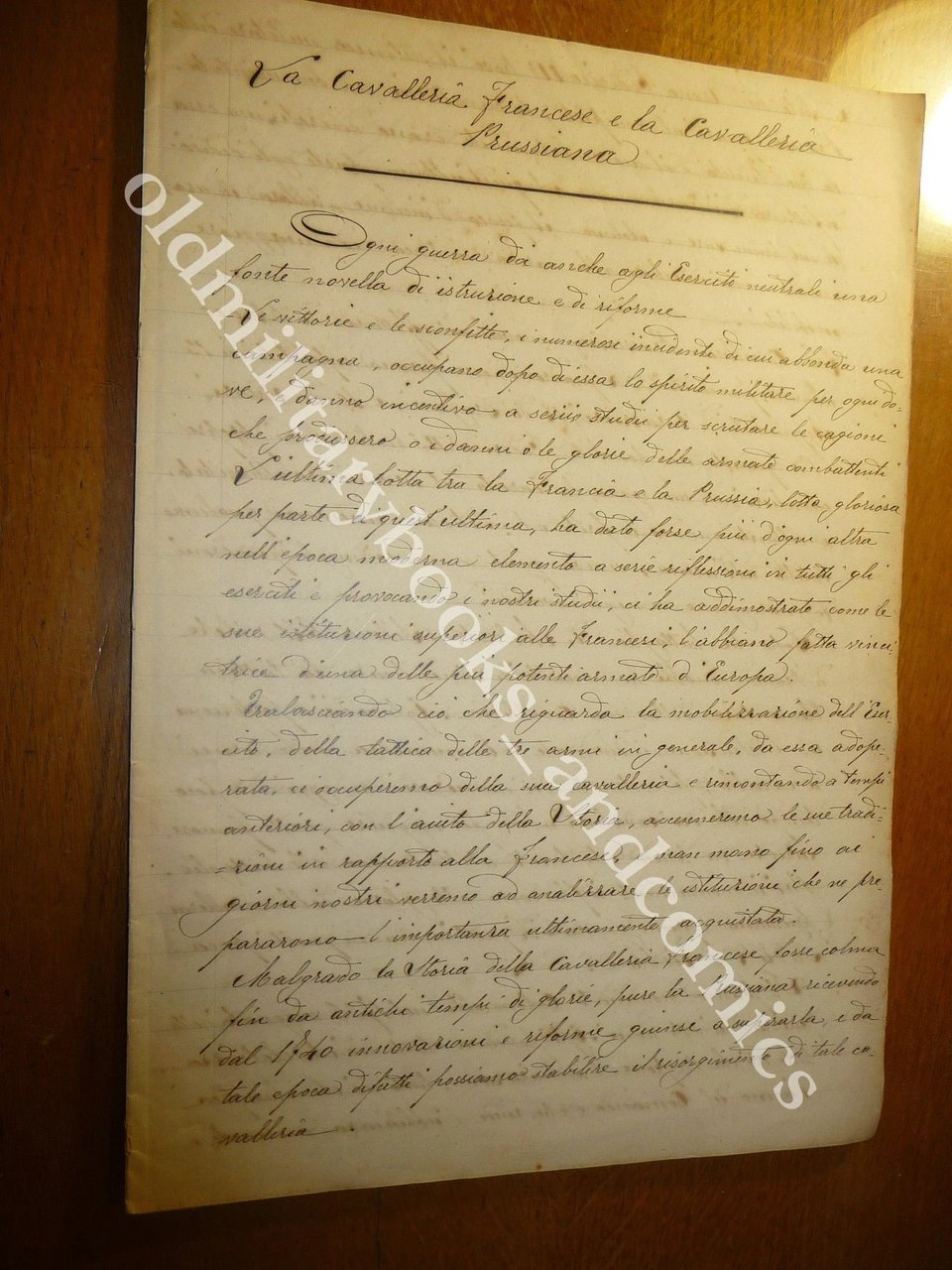 LA CAVALLERIA FRANCESE E LA CAVALLERIA PRUSSIANA TENENTE PERSICO