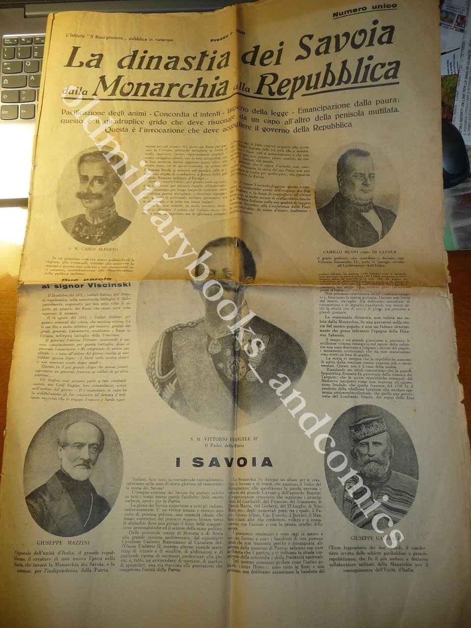LA DINASTIA DEI SAVOIA DALLA MONARCHIA ALLA REPUBBLICA NUMERO UNICO
