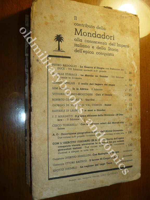 LA GUERRA D'ETIOPIA CON LA PREFAZIONE DEL DUCE