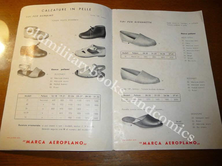 LISTINO CALZATURIFICIO MARCA AEROPLANO