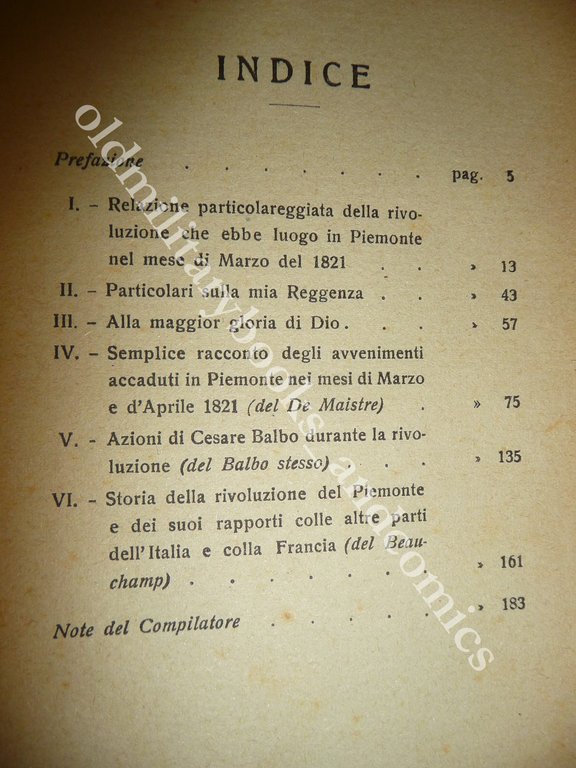 MEMORIALI CARLO ALBERTO DI SAVOIA INTONSO