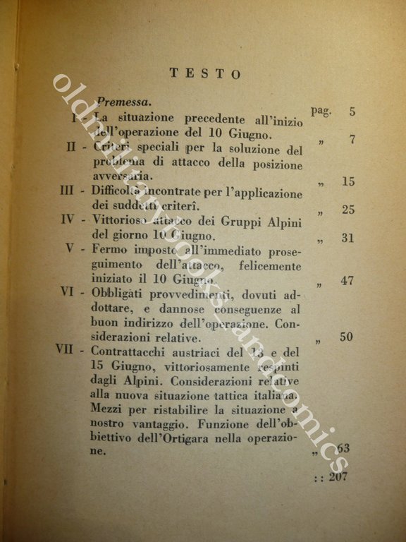 ORTIGARA (GIUGNO 1917) COMO DAGNA SABINA