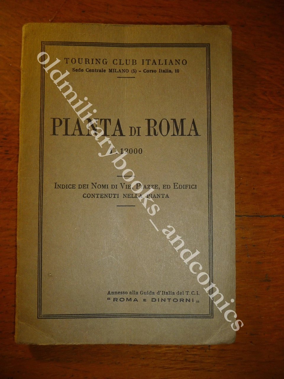 PIANTA DI ROMA 1:12000 TOURING CLUB ITALIANO 1920 VIE PIAZZE …