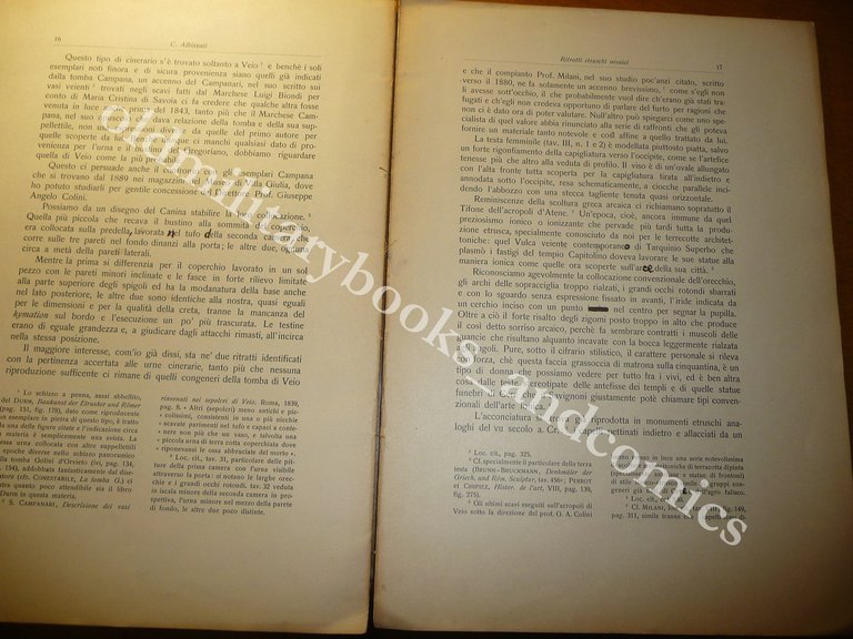 RITRATTI ETRUSCHI ARCAICI DISSERTAZIONE ALLA PONTIFICIA ACCADEMI CARLO ALBIZZATI
