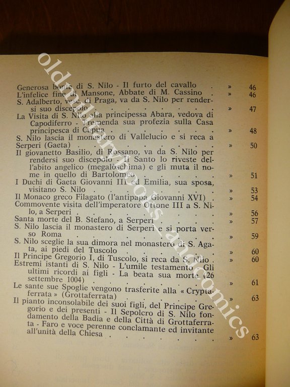 S. NILO DI ROSSANO FONDATORE E PATRONO DI GROTTAFERRATA GERMANO …