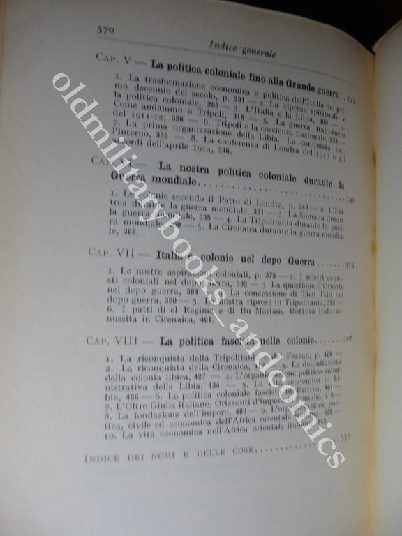 STORIA COLONIALE DELL'ITALIA CONTEMPORANEA DA ASSAB ALL'IMPERO RAFFAELE CIASCA