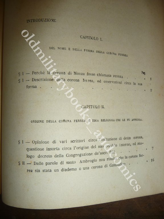 STORIA DELLA CORONA FERREA DEI RE D'ITALIA ROCCO BOMBELLI 1870