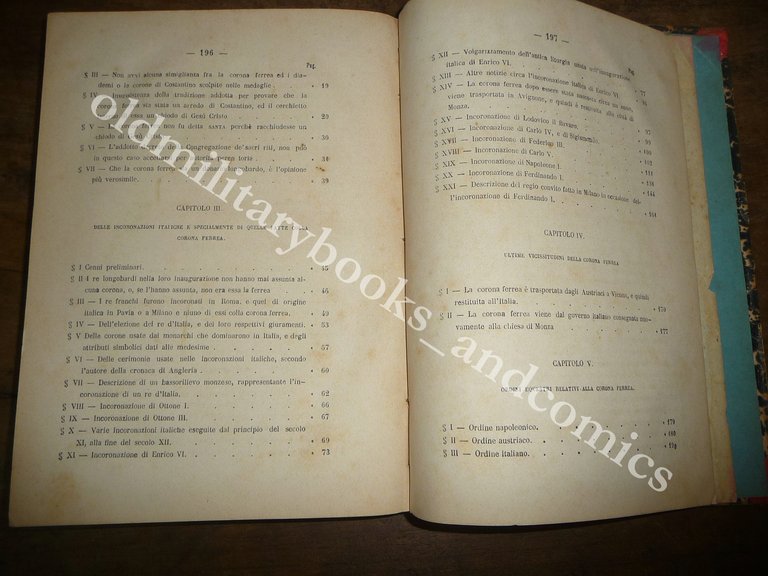 STORIA DELLA CORONA FERREA DEI RE D'ITALIA ROCCO BOMBELLI 1870