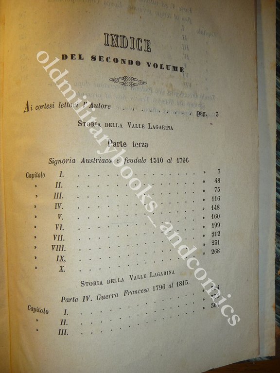 STORIA DELLA VALLE LAGARINA RAFFAELE ZOTTI 2° VOLUME