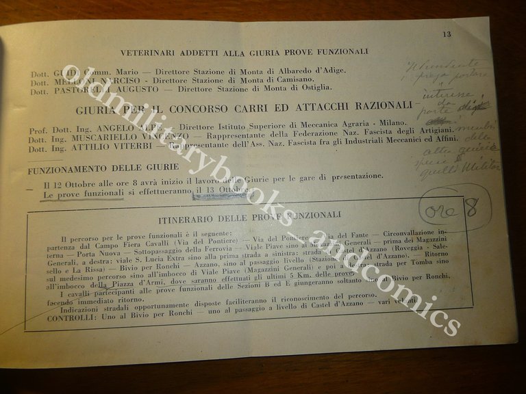 VERONA FIERA AUTUNNALE DEI CAVALLI 12-16 OTTOBRE 1935
