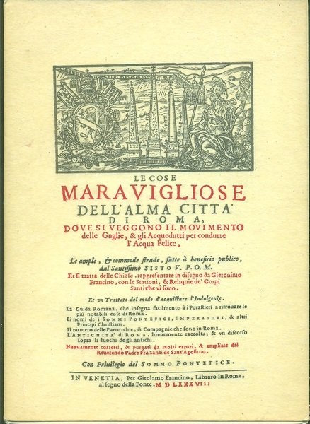Le Cose maravigliose dell'alma citta' di Roma