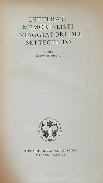 Letterati Memorialisti Viaggiatori del Settecento. | Immagine Gallery 1