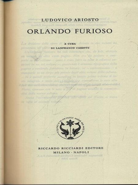 Ludovico Ariosto. Orlando Furioso. Vol. 19