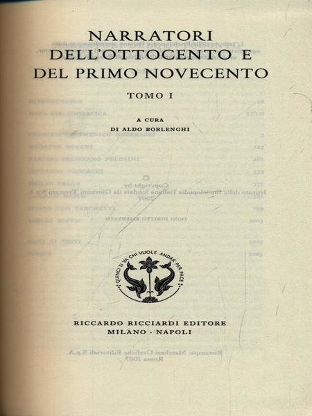 Narratori dell'Ottocento e del primo Novecento. Vol. 64. Tomo I