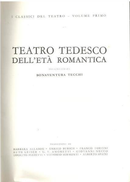 Teatro tedesco dell'eta' romantica