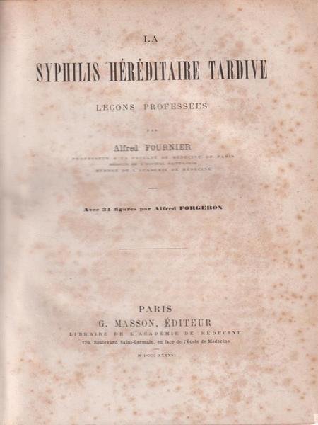 SYPHILIS HEREDITAIRE TARDIVE