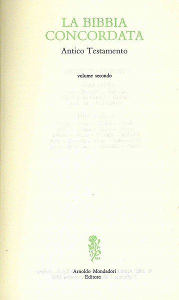La Bibbia concordata. Antico testamento. Vol II