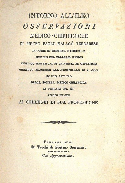 Intorno all'Ileo - Osservazioni Medico - Chirurgiche