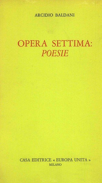 Opera settima: Poesie | Immagine principale