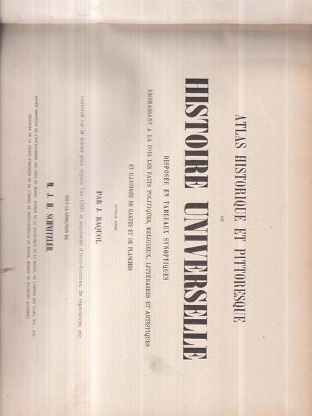 Atlas historique et pittoresque ou histoire universelle. 3 Voll