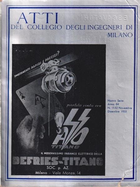 Atti del collegio degli ingegneri di Milano n. 11-12 anno …