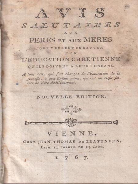 Avis salutaires aux peres et aux meres qui veulent se …