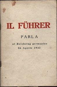 Il fuhrer parla al reichstag germanico