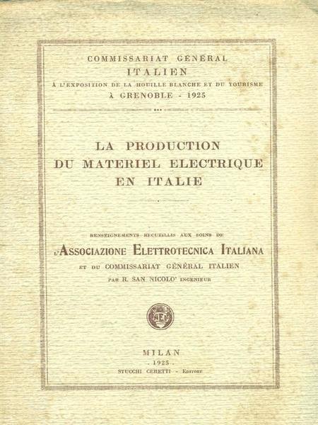 La Production Du Materiel Electrique En Italie