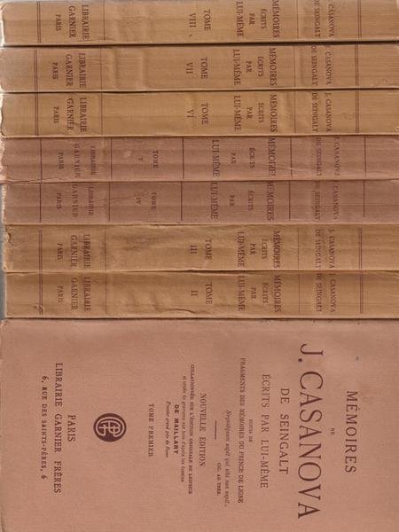 Memoires de Casanova de seingalt 8 tomes