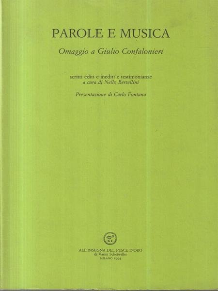 Parole e Musica Omaggio a Guido Confalonieri