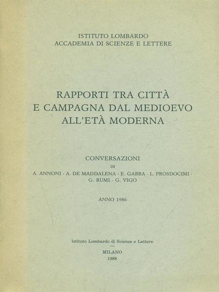 Rapporti tra città e campagna dal medioevo