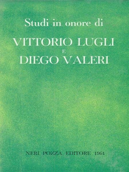 Studi In Onore Di Vittorio Lugli E Diego Valeri 2 … | Immagine principale