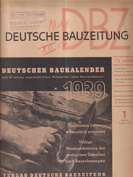 Deutsche Bauzeitung 1 - 4 Januar 1939