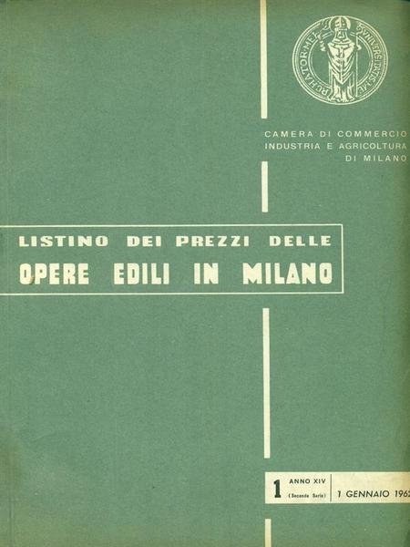 Listino dei prezzi delle opere edili in Milano numeri 1-4