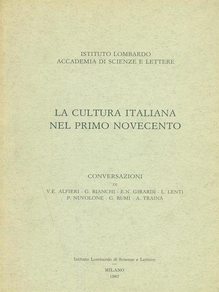 La cultura Italiana nel primo Novecento