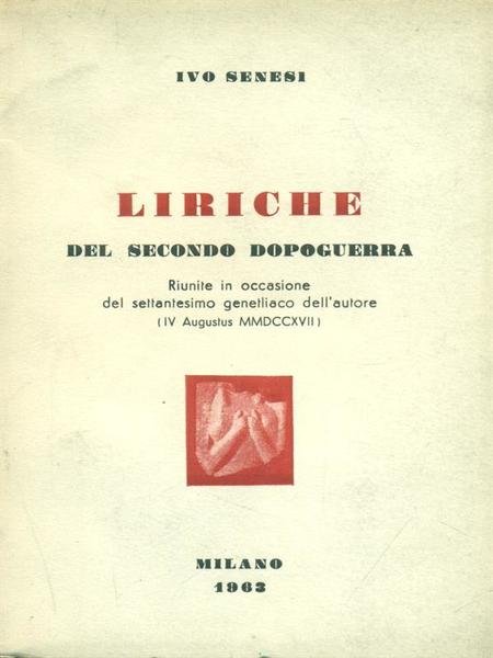 Liriche. Prima edizione