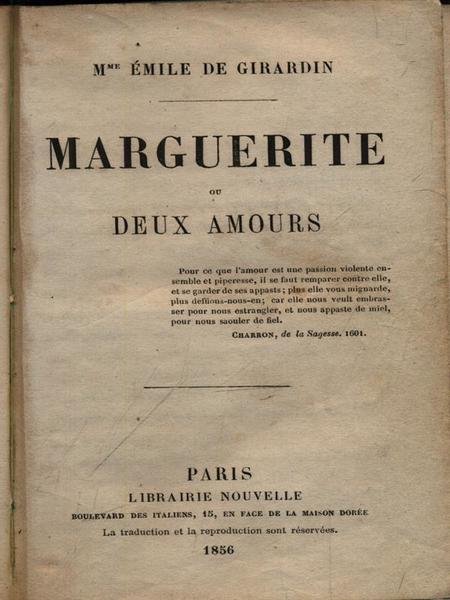 Marguerite Ou Deux Amours | Immagine principale