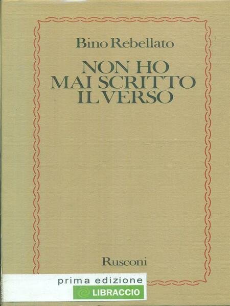 Non ho mai scritto il verso | Immagine principale