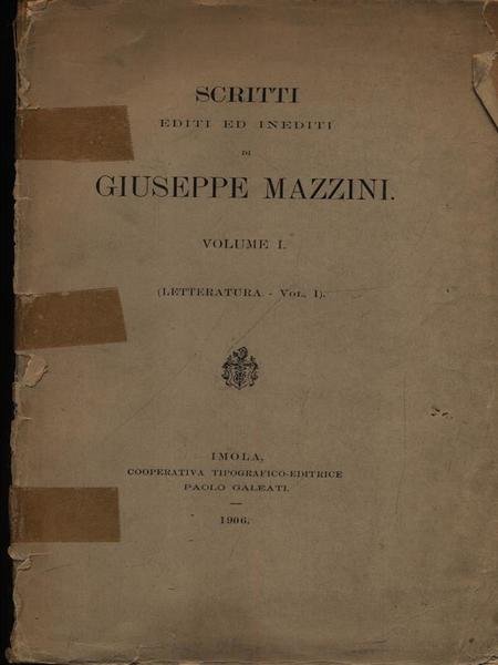 Scritti Editi Ed Inediti Di Giuseppe Mazzini vol. 1