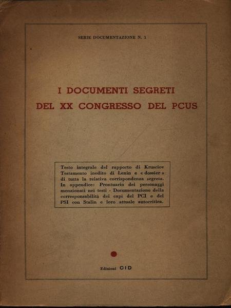 I documenti segreti del XX Congresso del PCUS