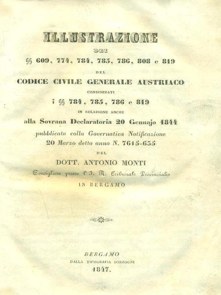 Illustrazione articoli 609,774. del Codice Civile austriaco