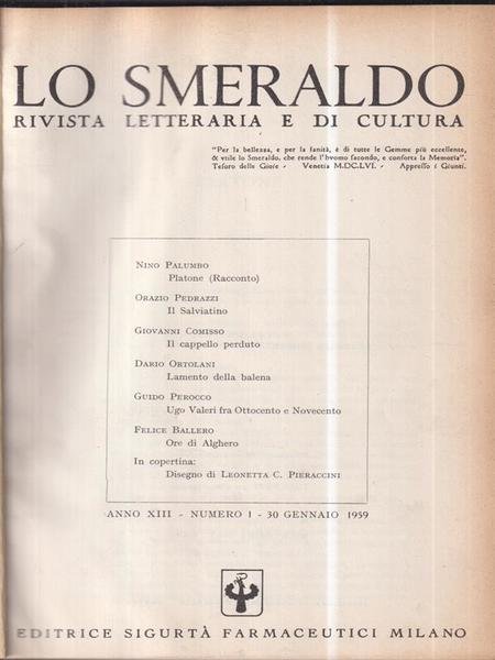 Lo Smeraldo. Rivista letteraria e di cultura. Annate 1959-1960-1961 | Immagine principale